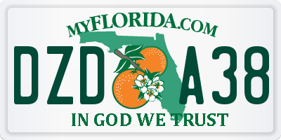 FL license plate DZDA38
