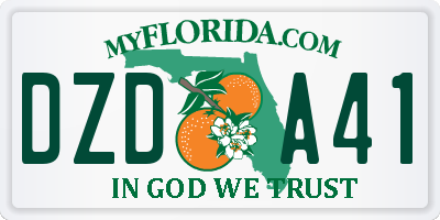 FL license plate DZDA41