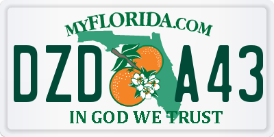 FL license plate DZDA43