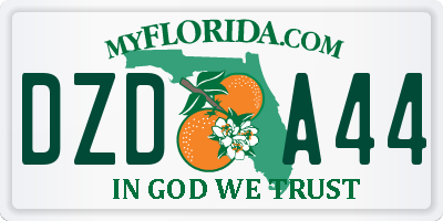 FL license plate DZDA44