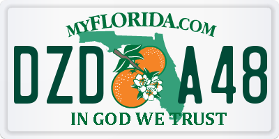 FL license plate DZDA48