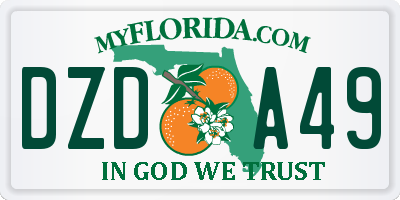 FL license plate DZDA49
