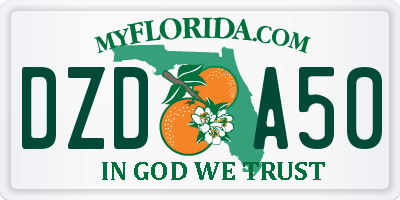 FL license plate DZDA50