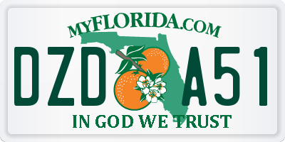 FL license plate DZDA51