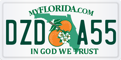 FL license plate DZDA55