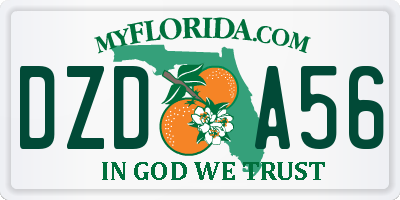 FL license plate DZDA56