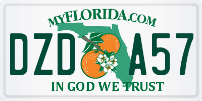 FL license plate DZDA57