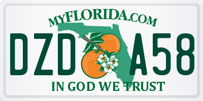 FL license plate DZDA58