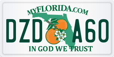 FL license plate DZDA60