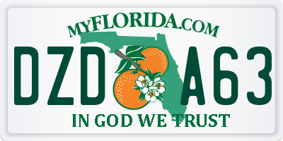 FL license plate DZDA63