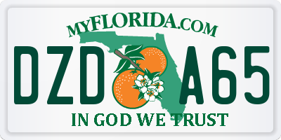 FL license plate DZDA65