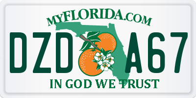 FL license plate DZDA67