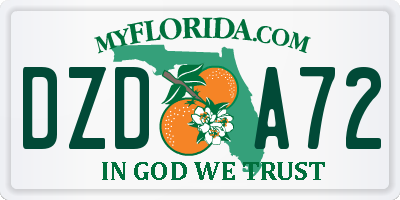 FL license plate DZDA72