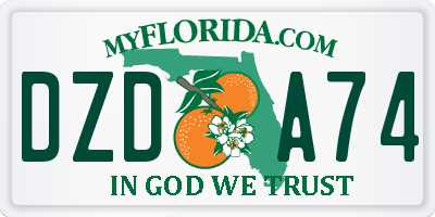 FL license plate DZDA74