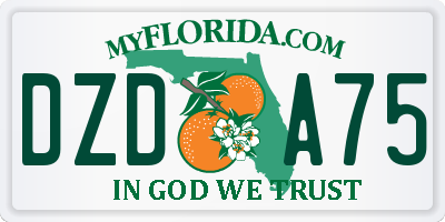 FL license plate DZDA75