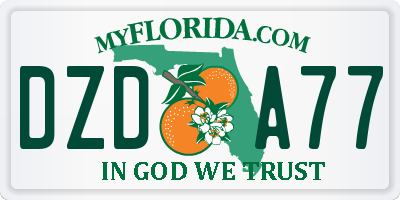 FL license plate DZDA77