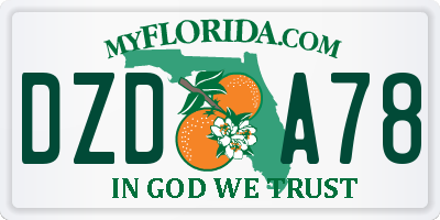 FL license plate DZDA78
