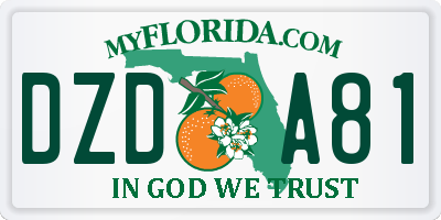 FL license plate DZDA81