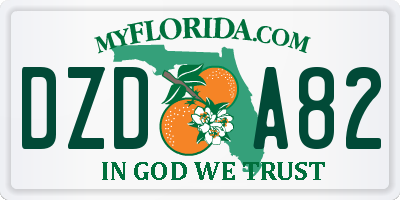 FL license plate DZDA82