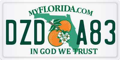 FL license plate DZDA83