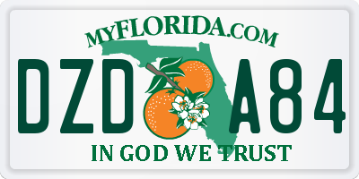 FL license plate DZDA84