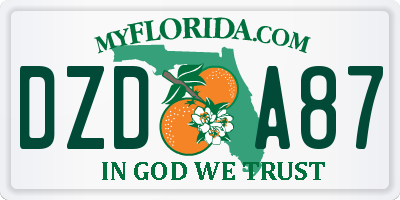 FL license plate DZDA87