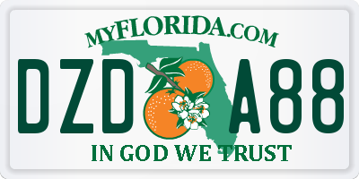 FL license plate DZDA88