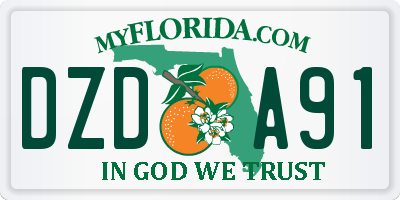 FL license plate DZDA91