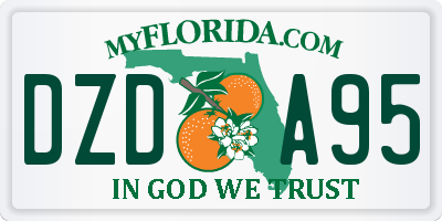 FL license plate DZDA95