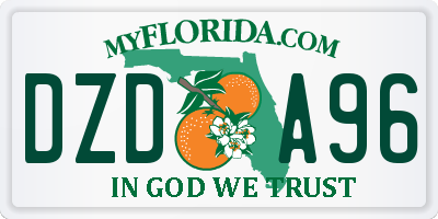 FL license plate DZDA96