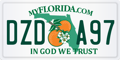 FL license plate DZDA97