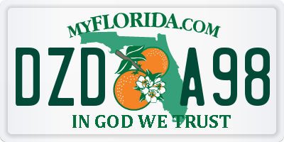 FL license plate DZDA98