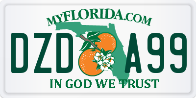 FL license plate DZDA99