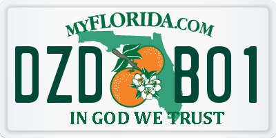 FL license plate DZDB01