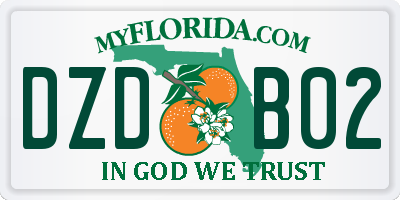 FL license plate DZDB02