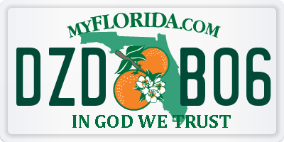 FL license plate DZDB06