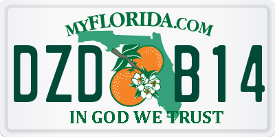 FL license plate DZDB14