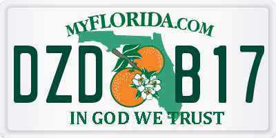 FL license plate DZDB17