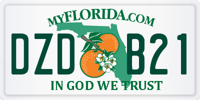 FL license plate DZDB21