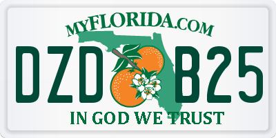 FL license plate DZDB25
