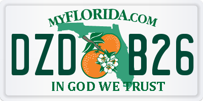 FL license plate DZDB26