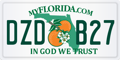 FL license plate DZDB27