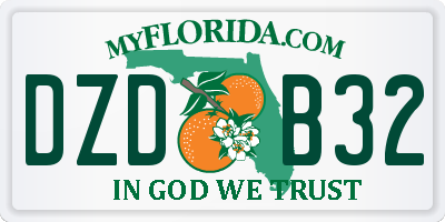 FL license plate DZDB32