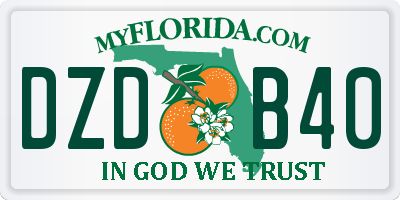 FL license plate DZDB40