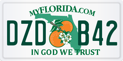 FL license plate DZDB42