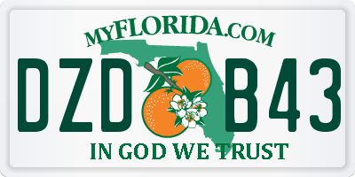 FL license plate DZDB43