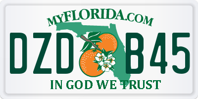 FL license plate DZDB45