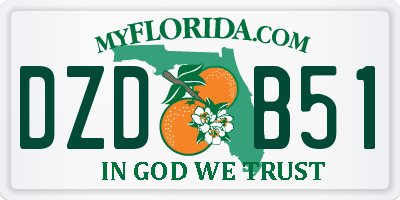 FL license plate DZDB51