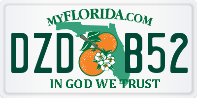 FL license plate DZDB52
