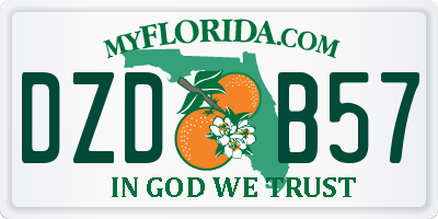 FL license plate DZDB57